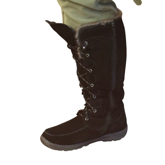 Comfy Moda Canada Black Suede water Resistant Insulated Tall Boots Womens 9 EUC - Picture 12 of 12